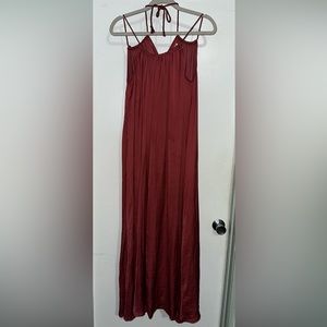 Abercrombie halter Midi Dress-RUST COLOR